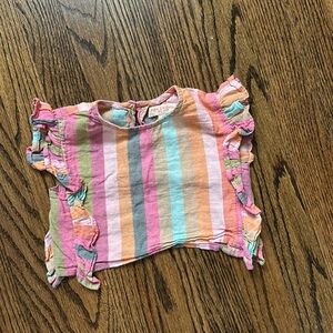 Pink chicken striped baby crop top